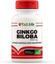Full Life Ginkgo Biloba Capsules - Herbal Supplement - 60 Veggie Capsule 450mg.