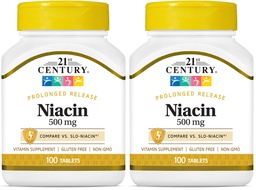 21st Century Niacin 500 mg Prolonged Release Tablets, 100 Count (27474) (Pack of 2)
