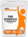 BulkSupplements.com Pure Vitamin B12 Powder - as Cyanocobalamin, Vitamin B Supplements, Cyanocobalamin B12 Supplement - Pure Product, Multiple Servings, 50g (1.8 oz) (Pack of 1)