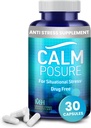 Anti Stress Supplement - 30 Capsules - Calming Supplements for Adults with Magnesium & Vitamin C - Natural Stress Support Pills - Calm Capsules for Women & Men - Stress Vitamins Daily