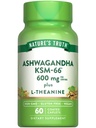 Nature's Truth KSM-66 Ashwagandha | 60 Caplets | with L-Theanine | Vegan, Non-GMO, & Gluten Free Supplement