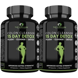 THE ENCLARE NUTRITION 15 Day Detox Cleanse for Weight Loss. Advanced Gut Support for Women & Men. Colon Cleanse Laxatives for Constipation & Bloating Relief. Gut Cleanse Probiotic Diet Pills 60ct (2)