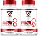 NutraRize (2 Pack) Vigor 8 for Men, Vigor 8 Pills Male Enhancing Formula, Vigor Eight Supplement Capsules Test Boost, Vigor8 Stamina Booster Reviews Horny Goat Weed Tongkat Ali (120 Capsules)