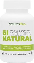 Natures Plus GI Natural Total Digestive Wellness - 90 Bi-Layered Tablets, Pack of 3 - with L-Glutamine, Probiotics, Prebiotics & Enzymes - Gluten Free - 90 Total Servings