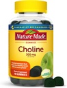 Nature Made Choline Supplements, Supports Liver Health, Nervous System Function and Brain Health, 40 Vegan Gummies, 20 Day Supply