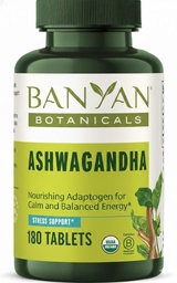 Banyan Botanicals Organic Ashwagandha - 1000mg per Serving - Cortisol Manager & Stress Relief Supplement - Adrenal Support for Mood, Restful Sleep & Muscle Recovery - 180 Tablets - Non-GMO, Vegan*