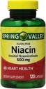 Spring Valley - Flush Free Niacin (B-3) 500 mg, 240 Capsules (2 Bottles of 120)