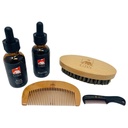 G.B.S All Natural Beard Grooming Set - Includes Wooden Beard Comb, Travel Beard Brush, and Mustache Comb - Perfect for Any Hair Texture