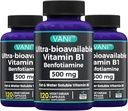 2 in 1 Enhanced Formula: Vitamin B1 with Benfotiamine 500mg, Fat Soluable Supplement of Vitamin B-1, 500 mg - 120 Capsules (3)
