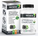 Renew Actives Activated Charcoal Supplement 1100MG per 2 Capsules - Digestive Support & Teeth Whitening Formula, No Artificial Ingredients - Made in Canada - 60 Capsules