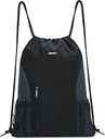 WANDF Drawstring Backpack Sports Gym Sackpack with Mesh Pockets Water Resistant String Bag for Women Men(Black)