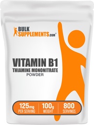 BulkSupplements.com Thiamine Mononitrate Powder - Vitamin B1 Powder, Thiamine B1 Supplement - B1 Vitamins, Gluten Free, 125mg per Serving, 100g (3.5 oz) (Pack of 1)
