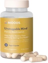 Moods | Unstoppable Mind | Focus Nootropics | Boost Energy and Mental Agility, Memory, Concentration | Bacopin, L-Glutamine, Lion's Mane, Alpha Lipoic Acid, Pantothenic Acid | 60 Vegan Capsules