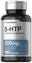 Horbäach 5HTP 200mg Supplement | 180 Capsules | 5 Hydroxytryptophan | Griffonia Simplicifolia | Extra Strength | Non-GMO, Gluten Free