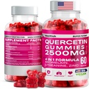 Quercetin Gummies - 2500MG with Bromelain, L-Theanine - Immune Support Gummies Allergy Relief & Lung Health for Kids & Adults