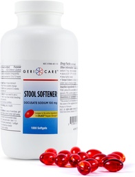 GeriCare Stool Softener Docusate Sodium 100 mg, Laxative 1000 Count (Pack of 2)