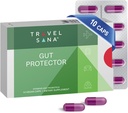 Digestive Health Support for Travelers |Stop & Prevent Diarrhea, Bloating, Gas |Boost Immune System |Probiotics & Essential Vitamins |Fast-Acting |10 Vegan Caps