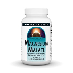 Source Naturals Magnesium Malate, Supports Muscles and Energy Production* - 3,750 mg per Serving - 90 Vegetarian Tablets