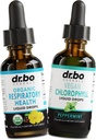Lung Detox Respiratory Health Drops & Chlorophyll Liquid - Organic Respiratory Supplements Herbal Lung Cleanse Mullein for Lungs Bronchial Support - Chlorophyll Drops Odor Cleanse Internal Deodorant