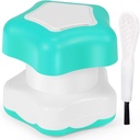 Johnbee Pill Crusher, Pill Grinder Fine Powder Extremely Fine. Storage Compartment. Pill Crushers for Elderly, Family and Pets. Silicone Edges. Grind Multiple Pills at Once - Cleaning Brush (Cyan)