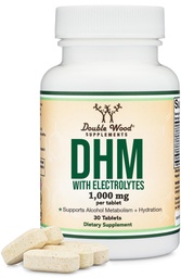 DHM1000 Dihydromyricetin (DHM) Tablets - Most Powerful DHM Supplement on The Market - 1,000mg per Capsule (30 Count) Enhanced with Electrolytes for Hydration and Liver Support by Double Wood