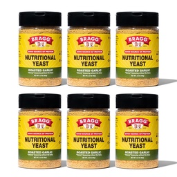 Bragg Nutritional Yeast Roasted Garlic Seasoning - (6 Pack) 3 oz - Dairy-Free Parmesan Cheese Substitute - Perfect for Salads, Pastas, Popcorn, and More