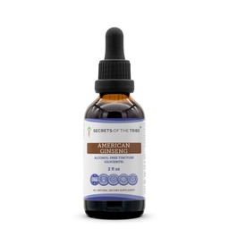 Secrets of the Tribe American Ginseng Tincture Alcohol-Free Extract, Farm Grown American Ginseng (Panax Quinquefolius) Dried Root Tincture Supplement (2 FL OZ)