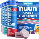 Nuun Sport Electrolyte Tablets with Magnesium, Calcium, Potassium, Chloride & Sodium, Gluten Free & Vegan, Mixed Flavors, 4 Pack (40 Servings Total)