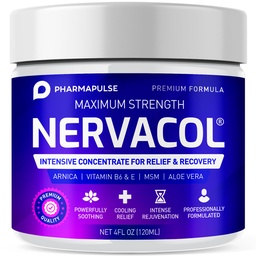 Pharmapulse Neuropathy Nerve Therapy & Relief Cream - Maximum Strength Relief Cream for Foot, Hands, Legs, Toes Includes Alpha Lipoic Acid, Arnica, Vitamin B6, Aloe Vera, MSM - Effective Soothing 4oz