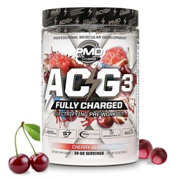 PMD Sports ACG3 Fully Charged - Electrifying Pre Workout Powder - High Energy & Pump Pre Workout for Men and Women to Maximize Focus, Endurance & Performance - Cherry Slush (30-60 Servings)