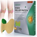 Knee Pain Relief Patch 24 Count - Warming Herbal Knee Patches with Mugwort, Capsaicin & Menthol - 12 Hour Long Lasting Knee Support for Bone on Bone, Joint Pain, Muscle Soreness