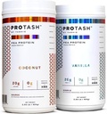 Pack of 2 | Vegan Protein Powder by TASHIE, 20g Pea Protein for Men and Women, Non GMO, Zero Sugar, Contains Probiotic & HMB (Vanilla & Coconut)