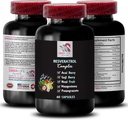 Nutritional Support - RESVERATROL COMLEX - Berry Superfoods, Hydration Balance, Pomegranate Energy, Acai Berry Energy, Energizing Support, Daily Support, Grape Skin Power 1 Bottle 60 Capsules