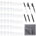 48 Pieces Hearing Aid Tips Hearing Aid Domes Universal Domes for Earbud Tip Replacement, BTE Sound Amplifier Accessories and 7 Pieces Cleaning Tools with Velvet Bag