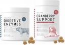 Digestive Enzymes and Probiotics and Cranberry UTI Support for Dogs - Supports Healthy Digestive Tract, Helps Nutrient Absorption - Healthy Urinary Tract and Bladder Function - 120 Soft Chews Each