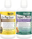 Vital Earth Minerals Bone & Wellness Support – Cal Mag Liquid + Super Multi, Liquid Multivitamins, MTHFR Support, 32 Oz Ea