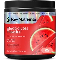 KEY NUTRIENTS Multivitamin Electrolytes Powder No Sugar for Recovery - Refreshing Watermelon Electrolyte Powder - Hydration Powder - No Calories, Gluten Free Electrolytes Powder - 90 Servings