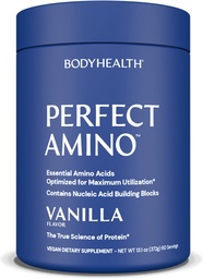 BodyHealth PerfectAmino Powder - BCAA and EAA Powder for Pre and Post Workout - Amino Acid Energy Drink for Men and Women to Support Lean Muscle and Recovery - Vanilla - 60 Servings