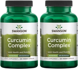 Swanson Curcumin Complex - Herbal Supplement Supporting Joint Health, Mobility & Physical Function - Standardized with BioPerine for Maximum Absorption - (120 Veggie Capsules) (2 Pack)