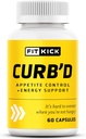 FITKICK Curb’D Capsules – Non-Prescription Appetite & Craving Support, Energy & Focus Formula with Natural Extracts – Raspberry Ketones, Green Coffee Bean & Citrus Aurantium – 60 Vegan Capsules