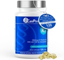 CanPrev K2 120mcg with Organic Coconut Oil, 120 Softgels 120-Day Supply - Enhanced Absorption for Optimal Bone and Teeth Support, High Potency Vitamin K2 for Maintaining Strong Bones and Teeth